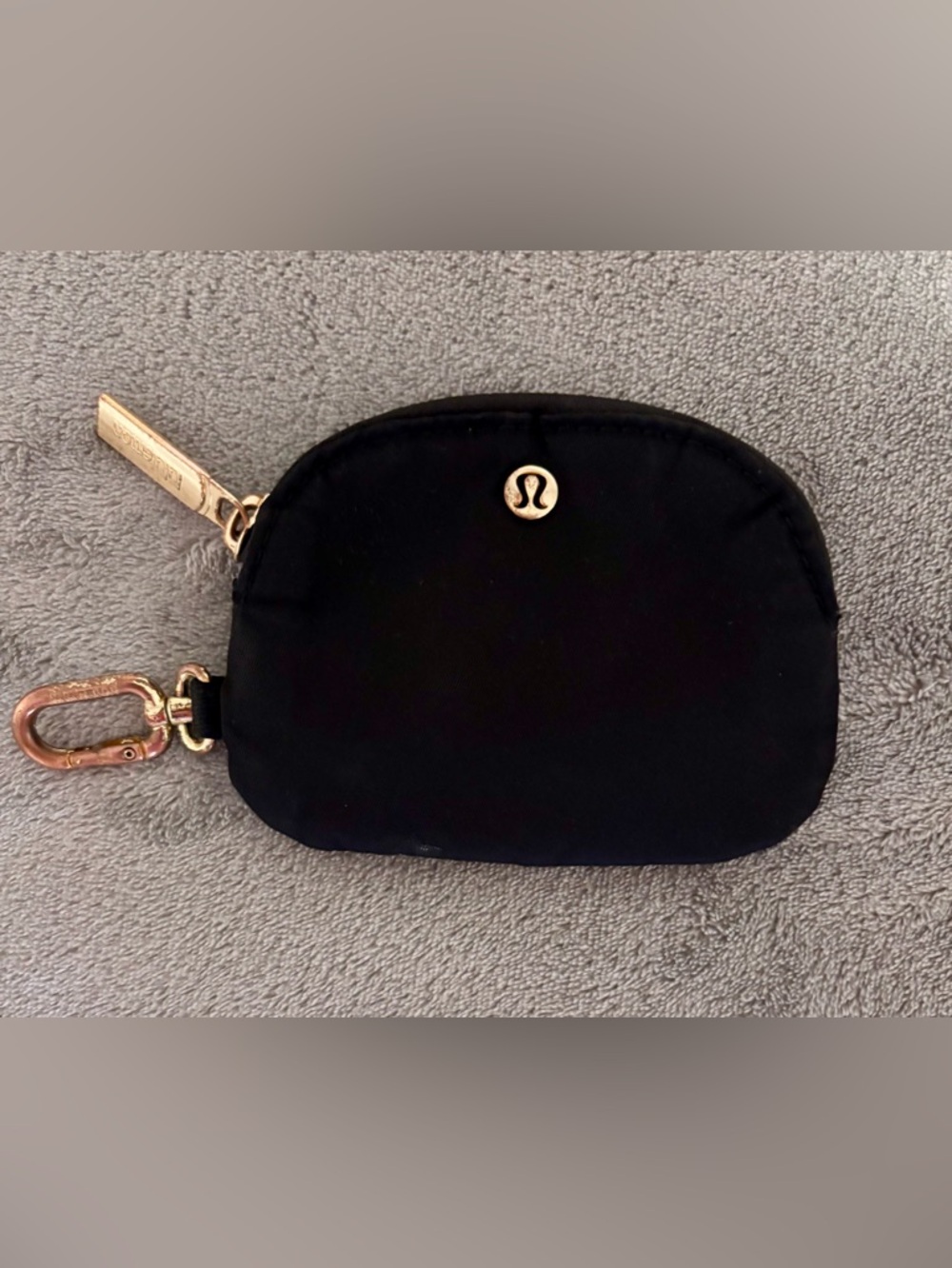 lululemon Black Cosmetic Pouch with Gold Hardware